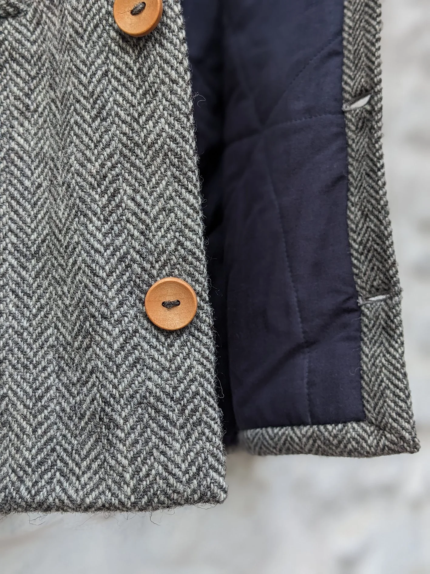 Welsh Wool gilet close-up by Carpenter & Cloth